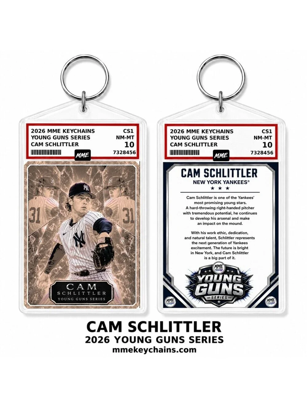 4304 Cam Schlittler Young Guns Series Custom Acrylic Photo Keychain Apricot Ice